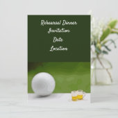 Golf proefdiners uitnodiging met bal & bier (Staand voorkant)