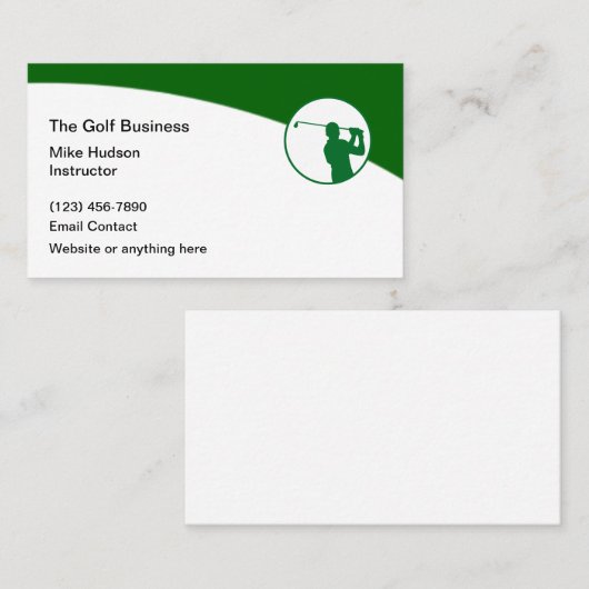 Golf Professional Modern Visitekaartjes (Voorkant / Achterkant)