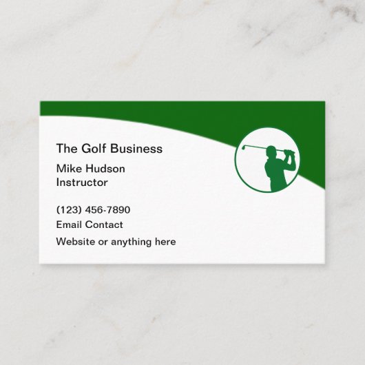 Golf Professional Moderne Visitekaartjes (Voorkant)