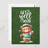 Golf Profiteer snel van golfer golfing op groen Briefkaart (Voorkant / Achterkant)