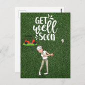 Golf Profiteer snel van golfer golfing op groen Briefkaart (Voorkant / Achterkant)