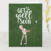 Golf Profiteer snel van golfer golfing op groen Kaart (Gele Bloem)