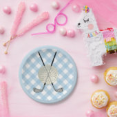 Golf Pset Blue White Preppy Country Club Papieren Bordje (Feest)