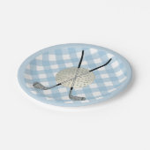 Golf Pset Blue White Preppy Country Club Papieren Bordje (Gekanteld)