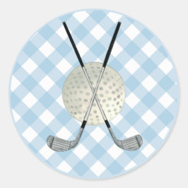Golf Pset Blue White Preppy Country Club Ronde Sticker