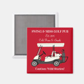Golf Pub Golf Cart Beer & Snacks Wilde Verhalen Magneet (Voorkant / Achterkant)