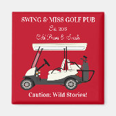 Golf Pub Golf Cart Beer & Snacks Wilde Verhalen Magneet (Voorkant)