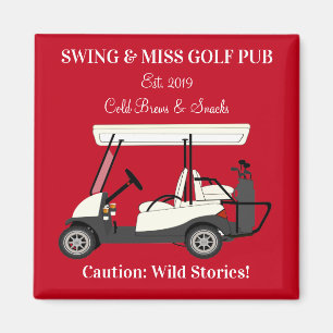 Golf Pub Golf Cart Beer & Snacks Wilde Verhalen Magneet