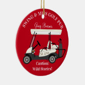 Golf Pub met kerstornament Cart Golfer Keramisch Ornament (Rechts)