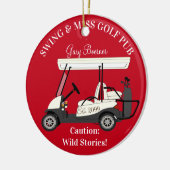 Golf Pub met kerstornament Cart Golfer Keramisch Ornament (Links)