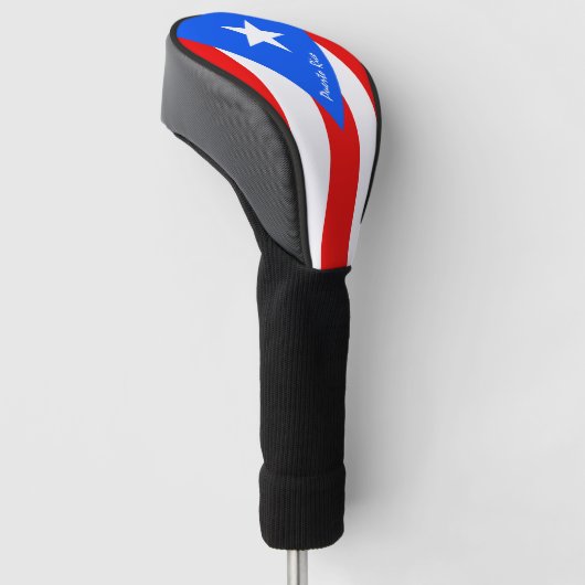 Golf Puerto Rico & Puerto Ricaanse vlag / golfclub Golfheadcover (Schuin)