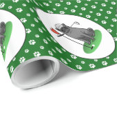 Golf Pug Golf (zwart) Cute Dog Funny Cadeaupapier (Rol Hoek)