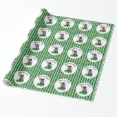Golf Pug Golf (zwart) Cute Dog Funny Cadeaupapier (Uitgerold)
