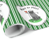 Golf Pug Golf (zwart) Cute Dog Funny Cadeaupapier (Rol Hoek)