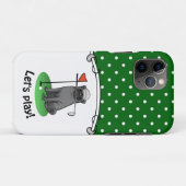 Golf Pug Golf (zwart) Cute Dog Funny Case-Mate iPhone Case (Achterkant (horizontaal))