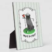 Golf Pug Golf (zwart) Cute Dog Funny Fotoplaat (Zijkant)