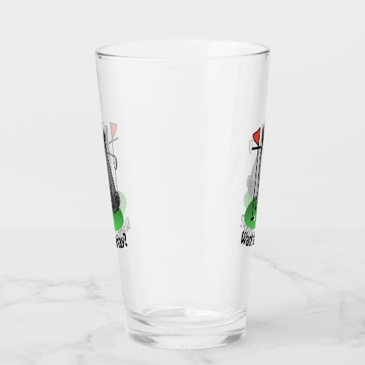 Golf Pug Golf (zwart) Cute Dog Funny Glas (Rechts)