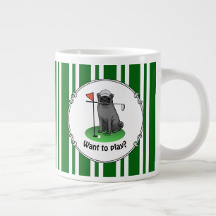 Golf Pug Golf (zwart) Cute Dog Funny Grote Koffiekop