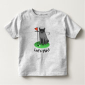 Golf Pug Golf (zwart) Cute Dog Funny Kinder Shirts (Voorkant)
