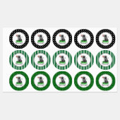 Golf Pug Golf (zwart) Cute Dog Funny Labels (Vel)