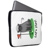 Golf Pug Golf (zwart) Cute Dog Funny Laptop Sleeve (Voorkant Rechts)
