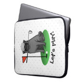 Golf Pug Golf (zwart) Cute Dog Funny Laptop Sleeve (Voorkant Links)