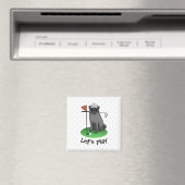 Golf Pug Golf (zwart) Cute Dog Funny Magneet (Insitu (Vaatwasser))