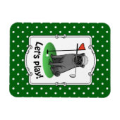 Golf Pug Golf (zwart) Cute Dog Funny Magneet (Horizontaal)