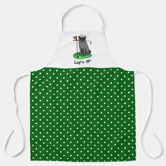 Golf Pug Golf (zwart) Cute Dog Funny Schort (Voorkant)