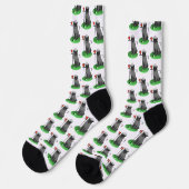 Golf Pug Golf (zwart) Cute Dog Funny Sokken (Links)