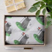 Golf Pug Golf (zwart) Cute Dog Funny Tissuepapier (Geschenk)