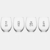 Golf Pun Glass Set Wijnglas Zonder Voet (Voorkant)