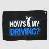 Golf Pun - Hoe gaat het met mijn rijden - Golfhanddoek (Horizontaal)