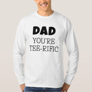 Golf Pun T-shirt-Rific Papa Lange Mouw Wit T-shirt