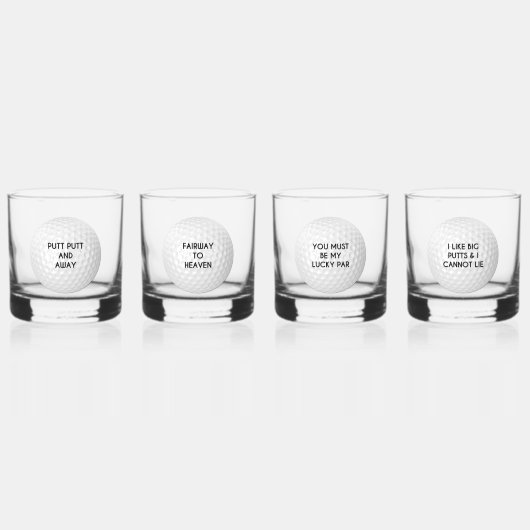 Golf Pun Thema Whisky Glas (Voorkant)