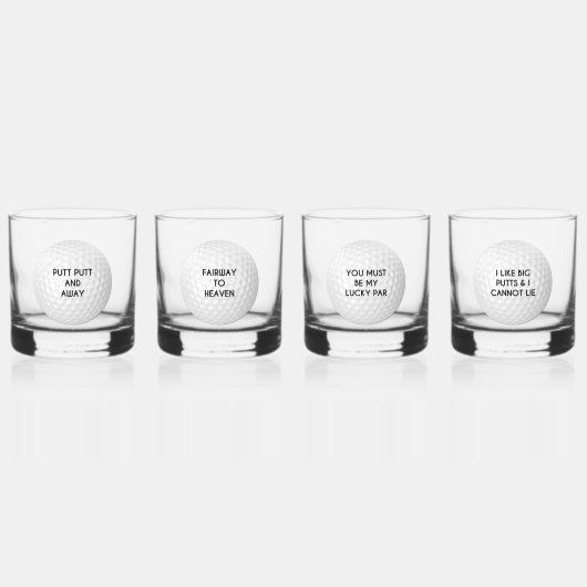 Golf Puns Thema Whisky Glas (Voorkant)