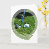 Golf Putt Wenskaart Kaart (Gele Bloem)