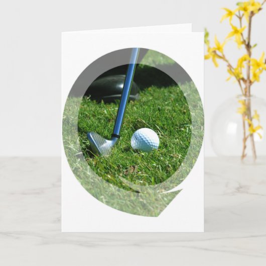 Golf Putt Wenskaart Kaart (Gele Bloem)