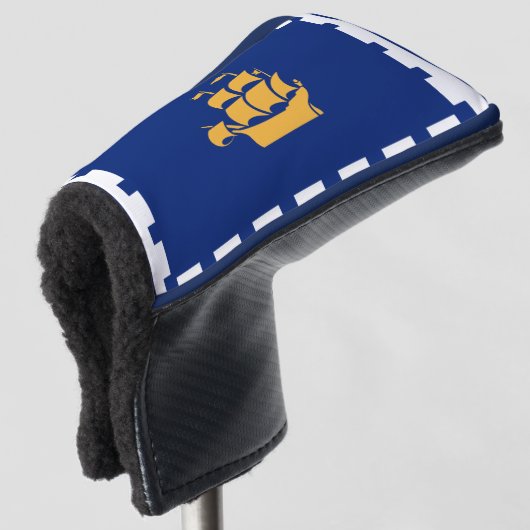 Golf Putter Cover with Flag of Quebec City, Canada (3/4 voorkant)