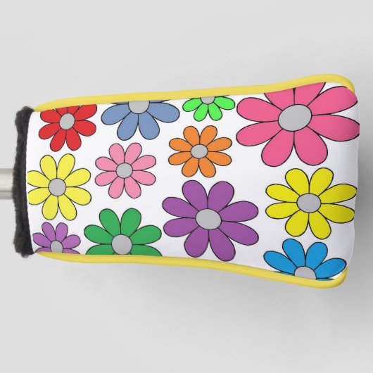 Golf Putter Hoesje - Crazy Daisies! Golfheadcover (Voorkant)