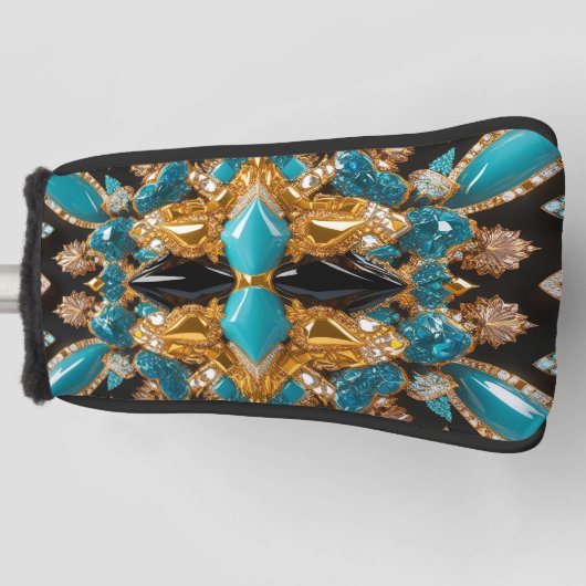 Golf Putter Hoesje met Bahamas Kleuren Ontwerp Golfheadcover (Voorkant)