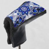 Golf Putter Hoesje met Blauw Wit Kleuren Ontwerp Golfheadcover (3/4 voorkant)