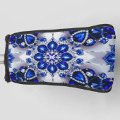 Golf Putter Hoesje met Blauw Wit Kleuren Ontwerp Golfheadcover (Voorkant)