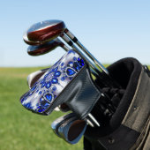 Golf Putter Hoesje met Blauw Wit Kleuren Ontwerp Golfheadcover (Insitu)