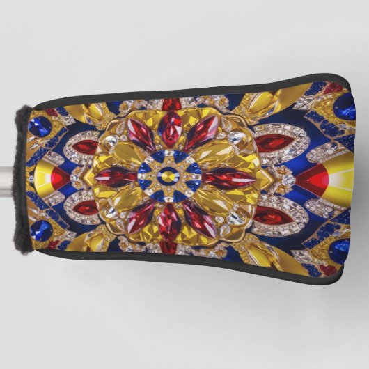 Golf Putter Hoesje met Colombiaanse kleuren Design Golfheadcover (Voorkant)