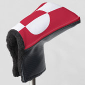 Golf Putter Hoesje met de vlag van Groenland Golfheadcover (3/4 voorkant)