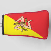 Golf Putter Hoesje met de vlag van Sicilië, Italië Golfheadcover (Voorkant)