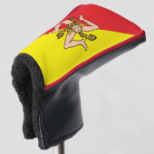 Golf Putter Hoesje met de vlag van Sicilië, Italië Golfheadcover (3/4 voorkant)