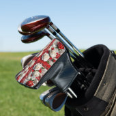Golf Putter Hoesje met Engels Rozen Design Golfheadcover (Insitu)