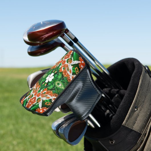 Golf Putter Hoesje met Ierse kleuren Design Golfheadcover (Insitu)